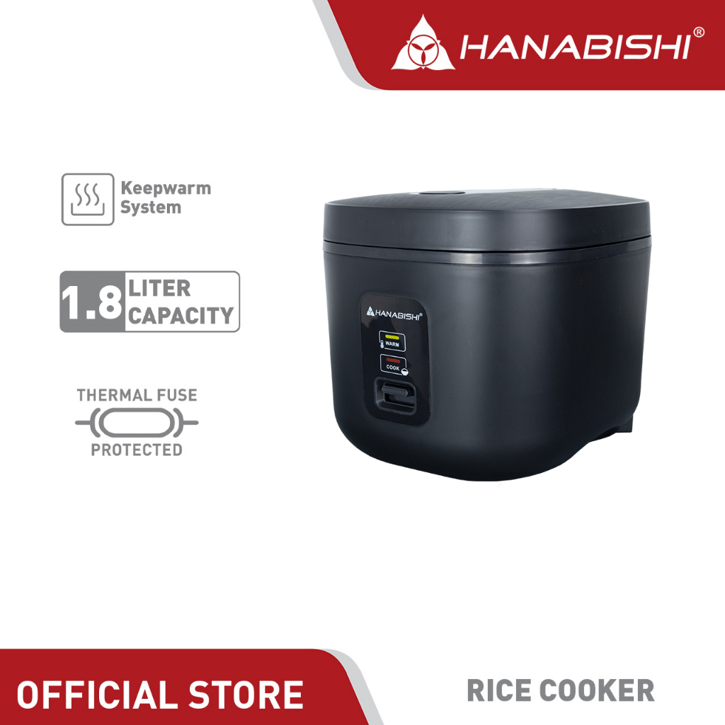 Hanabishi Square Rice Cooker HSQRC18BLK | Shopee Malaysia