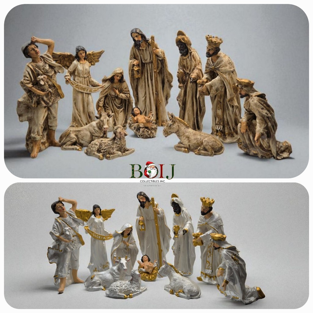 12 Piece Belen Blanco Handcrafted Nativity Scene Set +Height: 12 inches ...