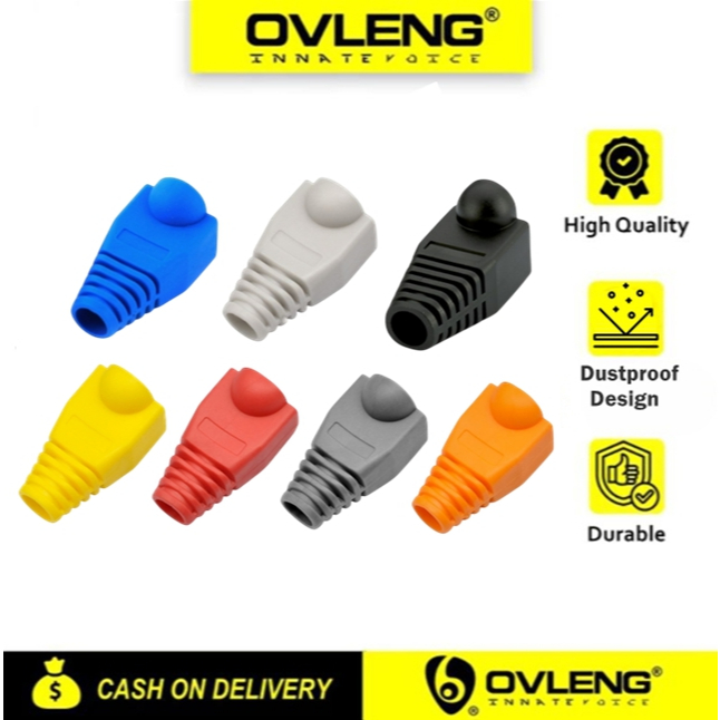 CAT5/CAT6 RJ45 Ethernet Network Cable Relief Boots Cable Connector Plug ...