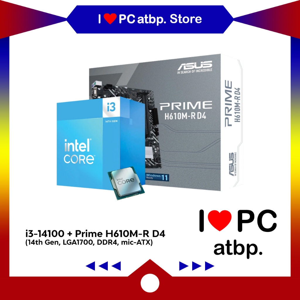 Intel Core i3-14100 Processor and Asus Prime H610M-R D4 Bundle(14th Gen ...