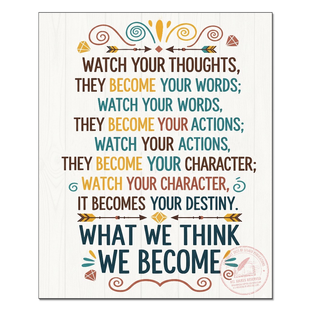 Watch Your Thoughts Wall Décor | Rustic Wooden Sign | Motivational ...
