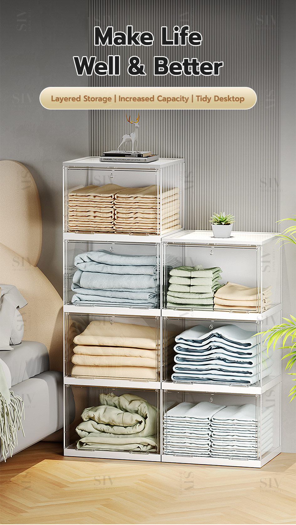 【Free of Installation】SIV Foldable Storage Cabinet Folding Plastic ...