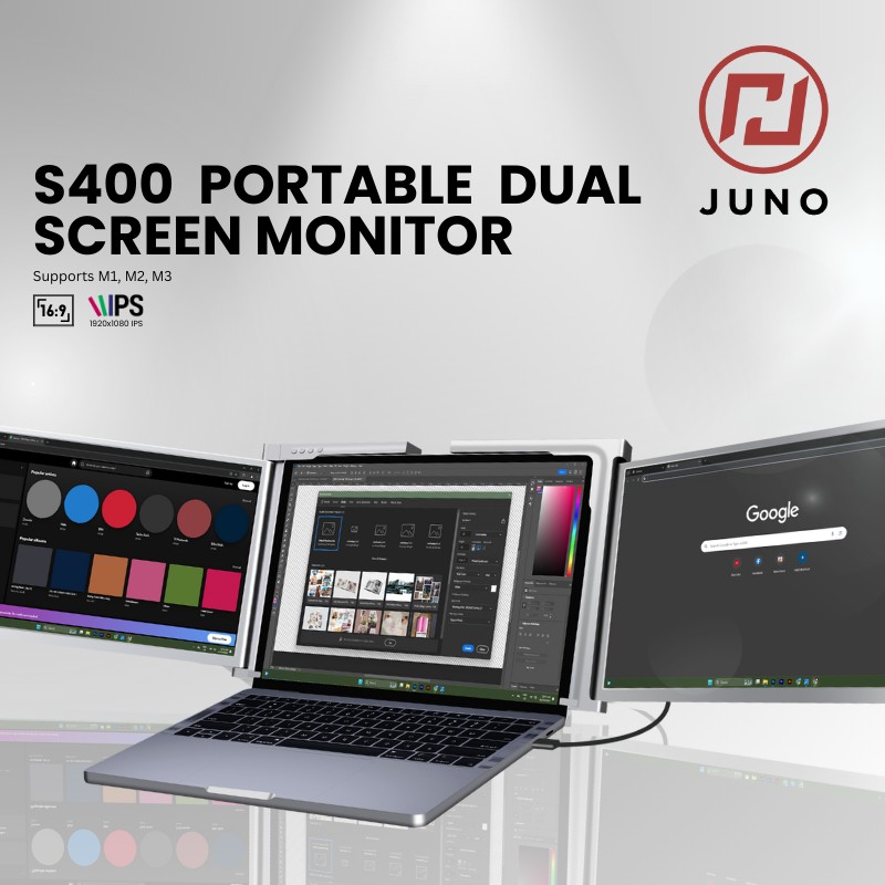 Juno S400 Portable Dual-Screen Monitor for Notebooks | Shopee Malaysia