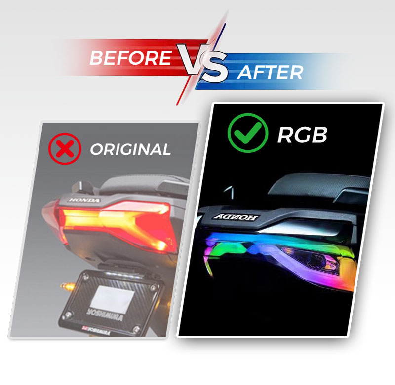 Honda ADV 150/160 Tail Light RGB 20 Modes Motorcycle LED Tail Lamp ...