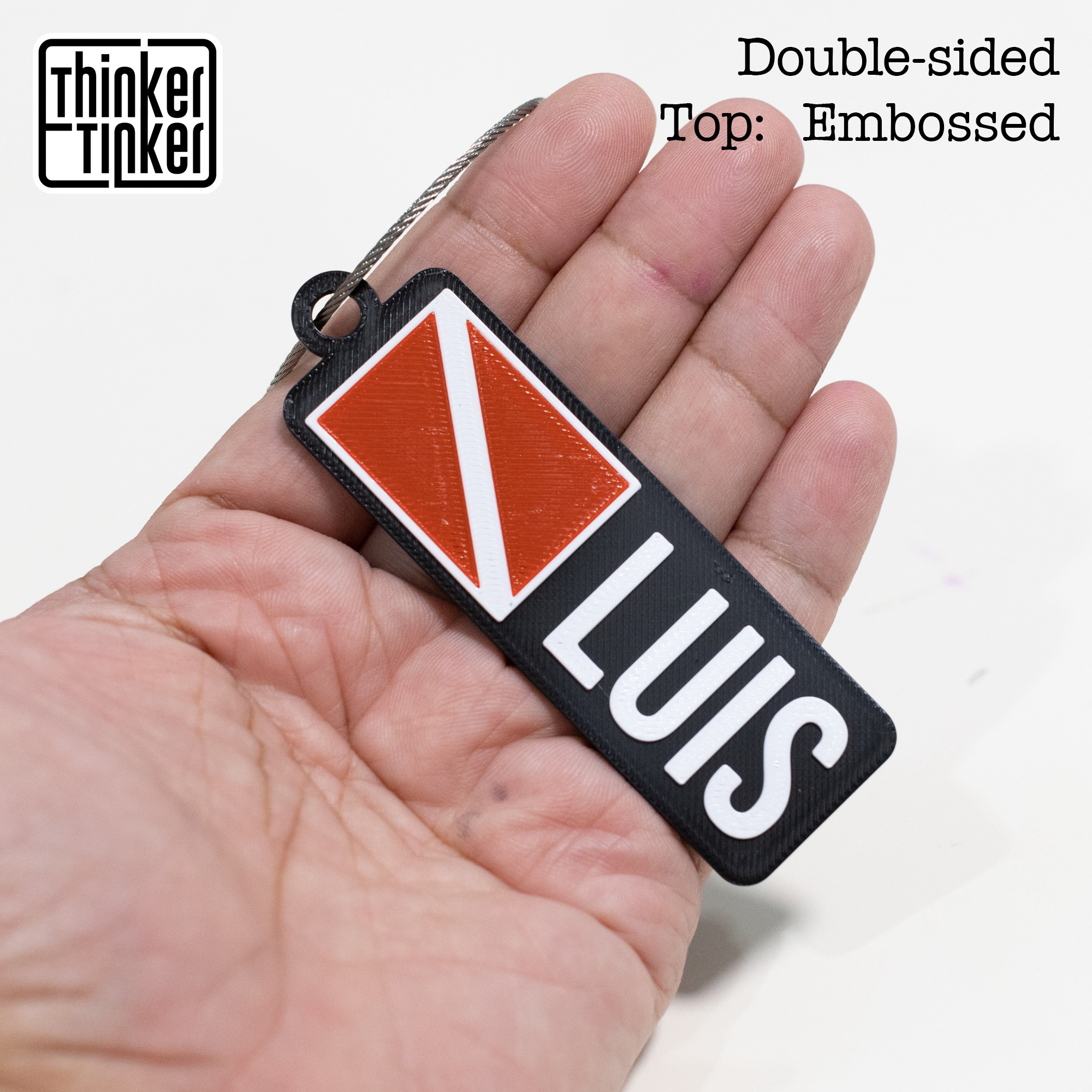 Personalized Scuba Diving Bag Tags, Custom Diver Name Tags, Diver Flag ...
