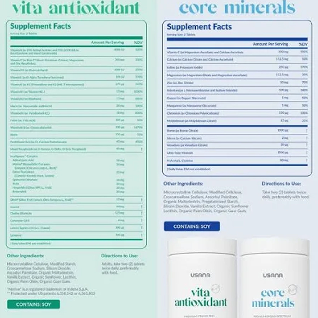 USANA US Edition Core Minerals and Basic Nutrients, 112 capsules of ...