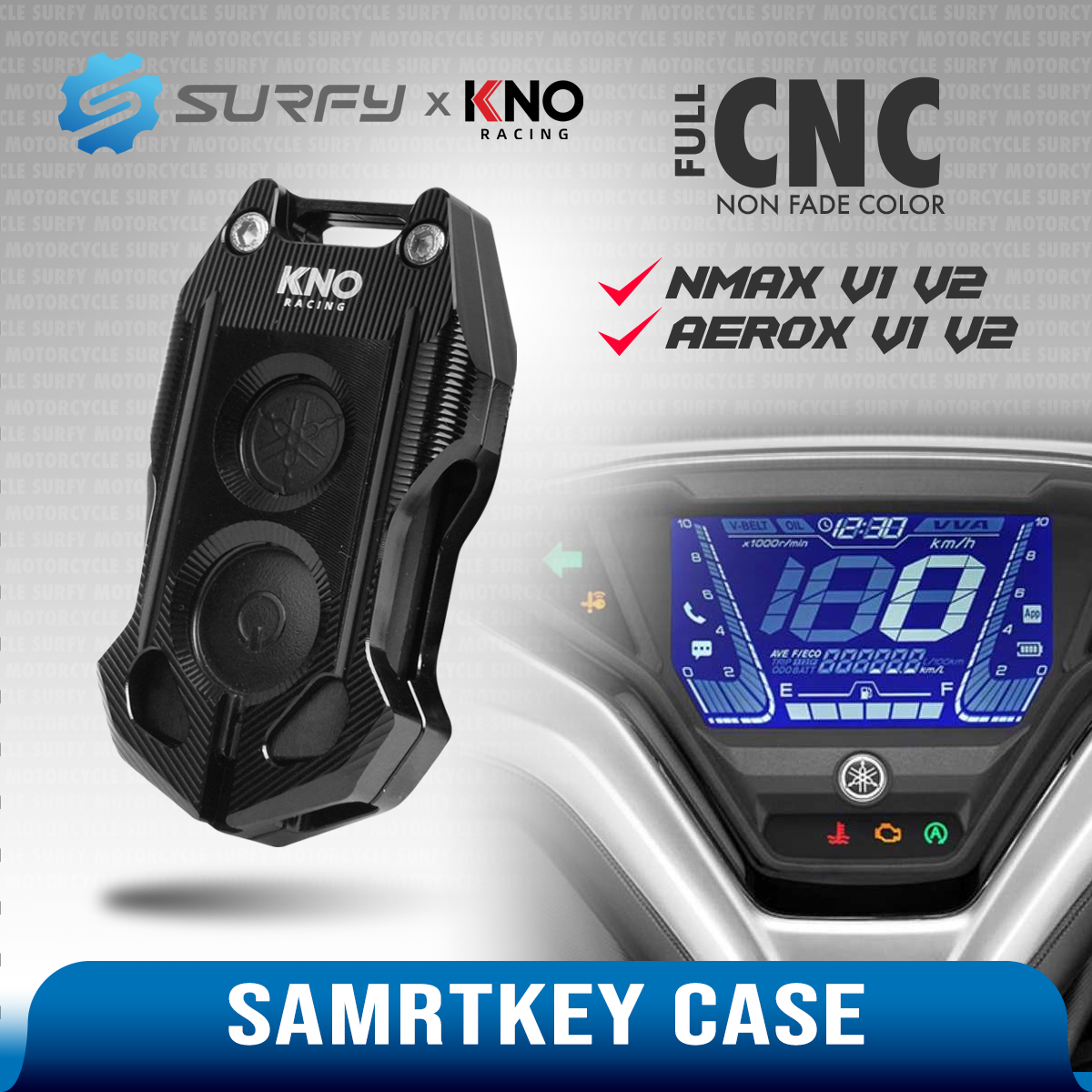 KNO Smart Key Case CNC Key Cover Sports Design For YAMAHA Nmax Aerox v1 ...