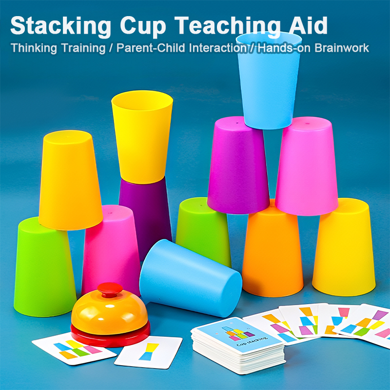 Double Stack Cup Game With Cards Stacking Cup Battle Game Intellectual ...