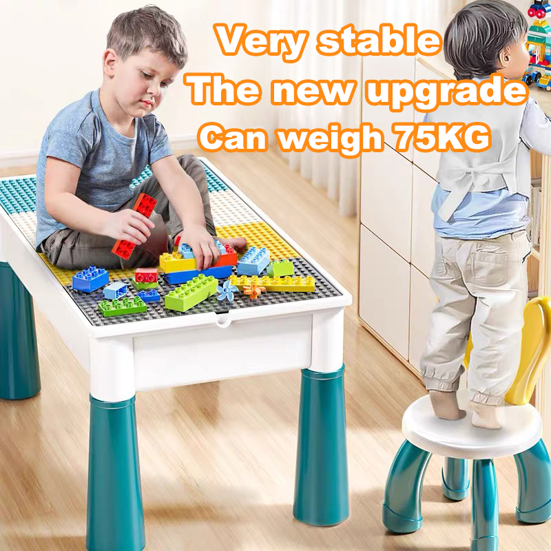 【4IN1】Free Blocks Table and Chair for Kids Table Study Table ...