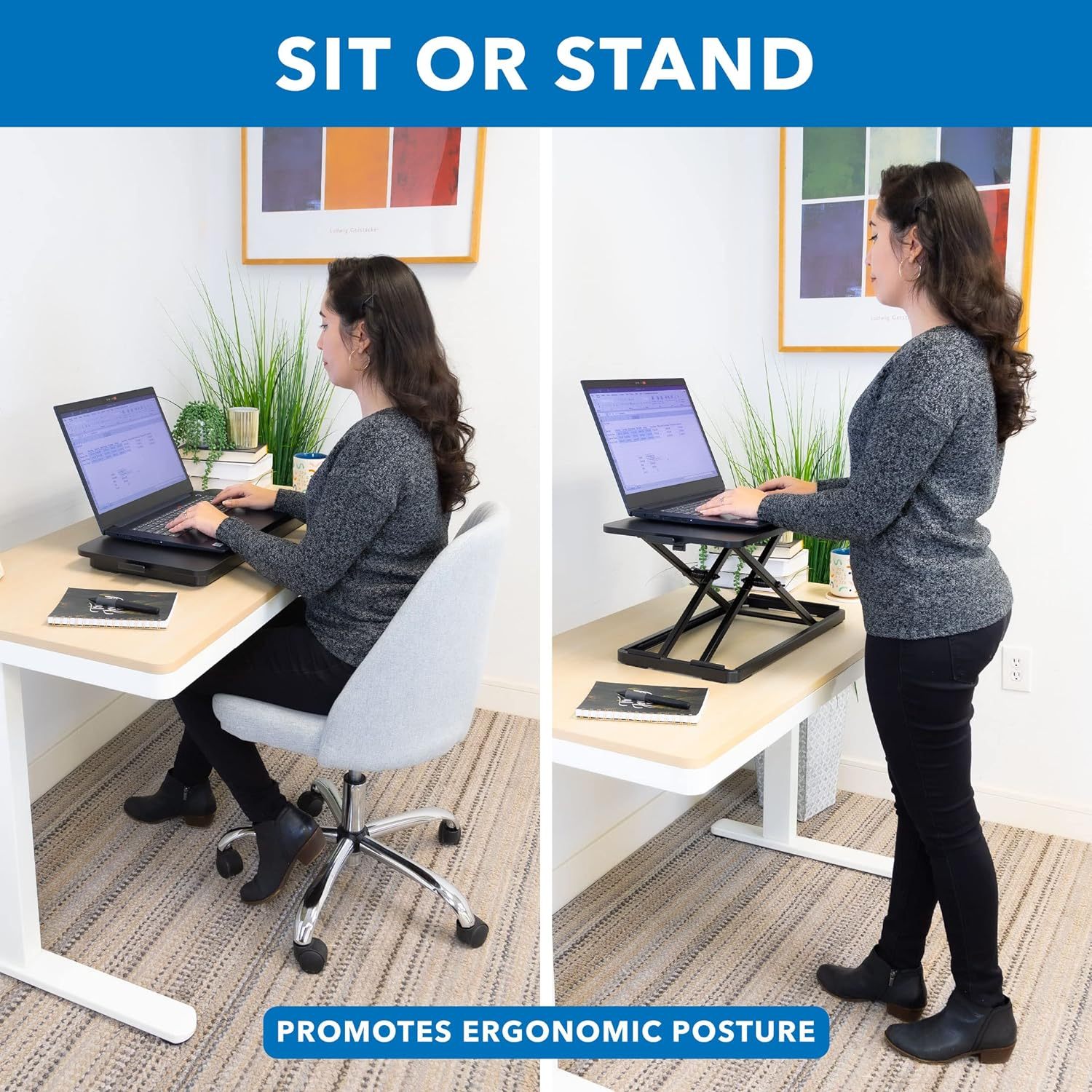 Standing Desk Height Adjustable Sitting Standing Convertible Desk ...