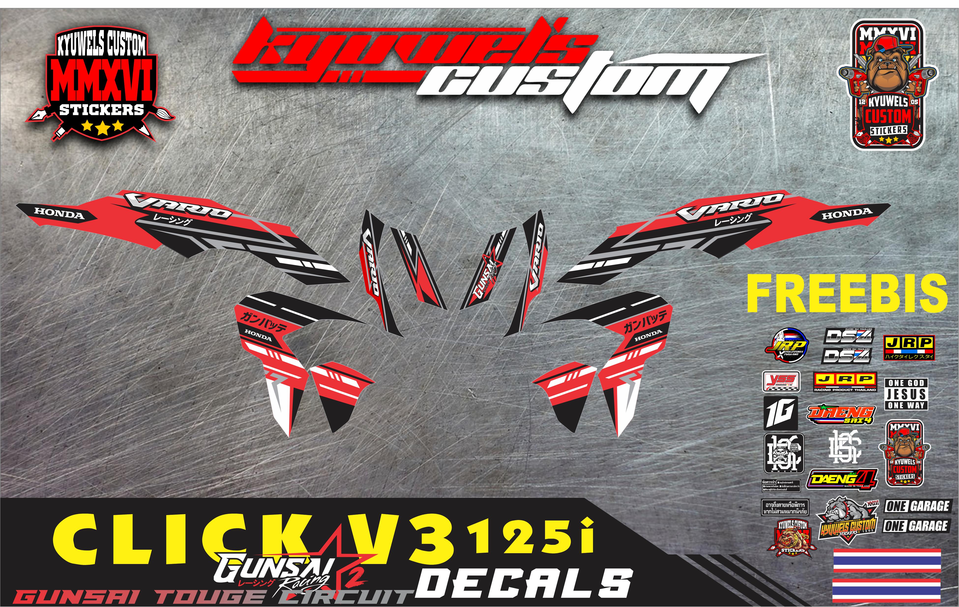 HONDA CLICK V3-V4 GUNSAI NEW VERSION DECAL STICKER | Shopee Malaysia