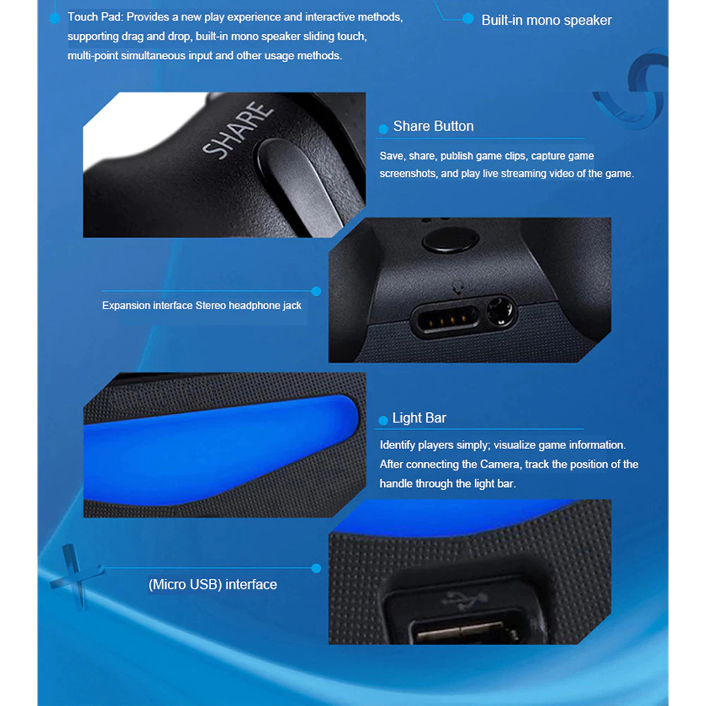 GAMEPAD Controller Controller Wireless Controller Support PC DualShock ...