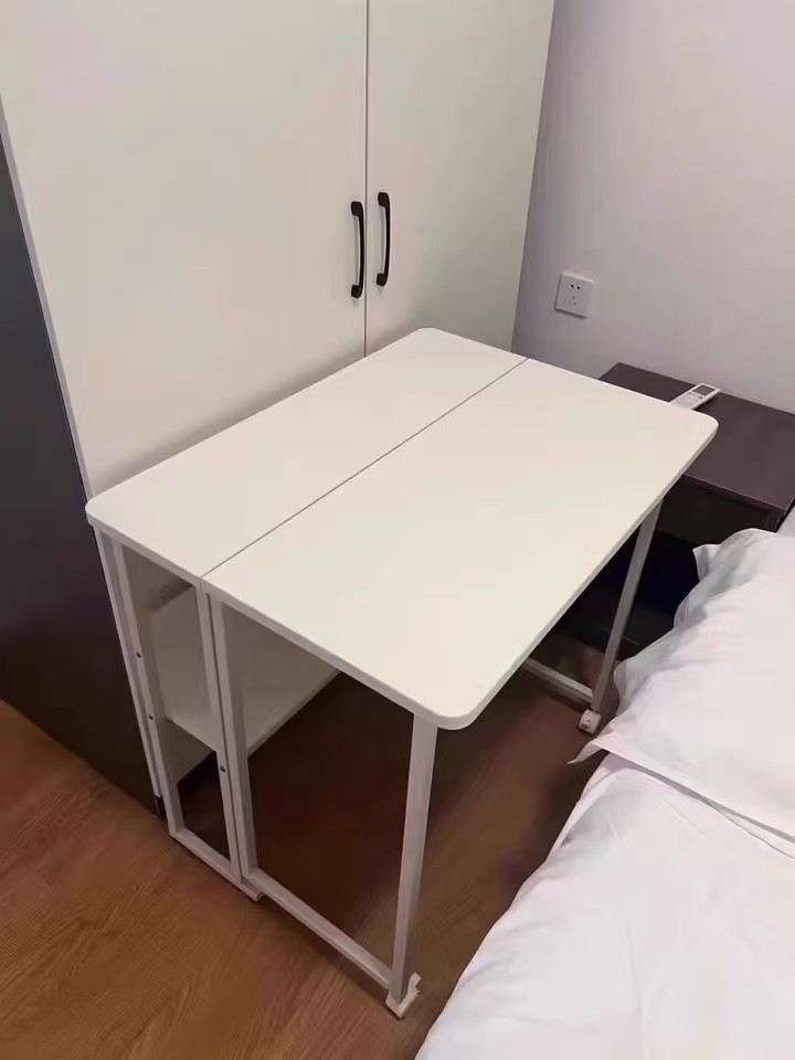 Folding Computer Table with Wheels Portable Office Table Study Table ...