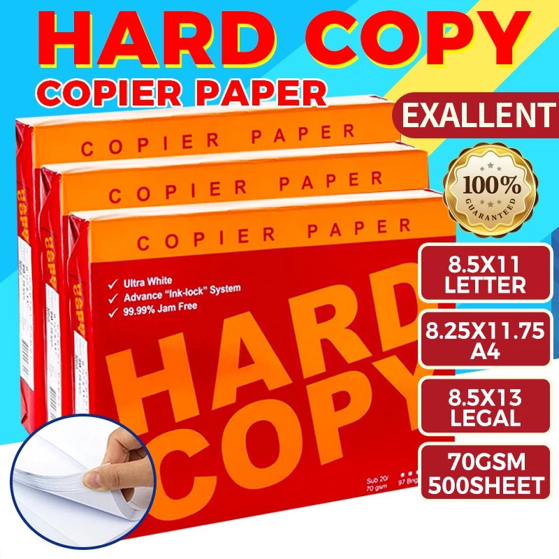 Copy Paper 500 Sheets Hard Copy Bond Paper Short A4 Long Small 70gsm ...