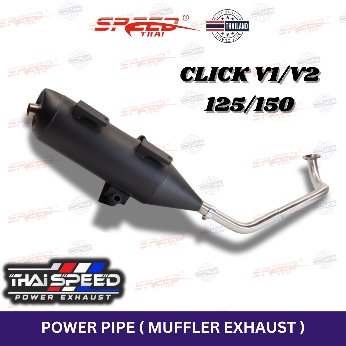 POWER PIPE CLICK 125/150 V1 & V2 MUFFLER EXHAUST PIPE ( THAI-SPEED ...