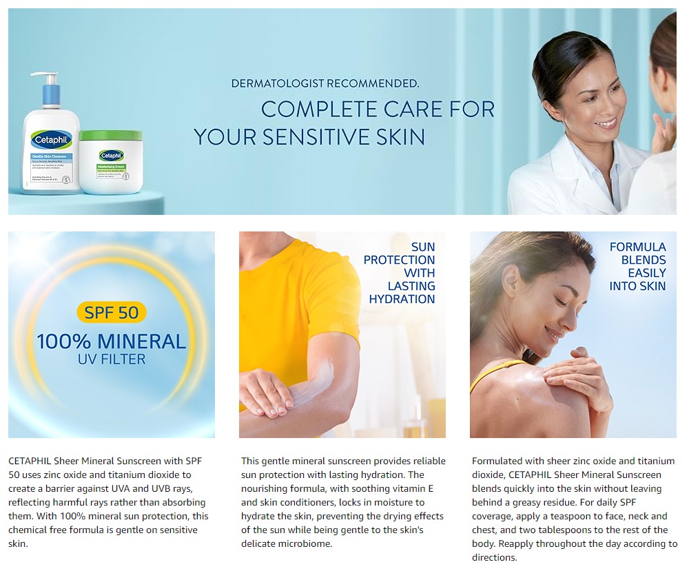 Cetaphil, Sheer Mineral Sunscreen Stick, SPF 50 14 g Shopee Malaysia