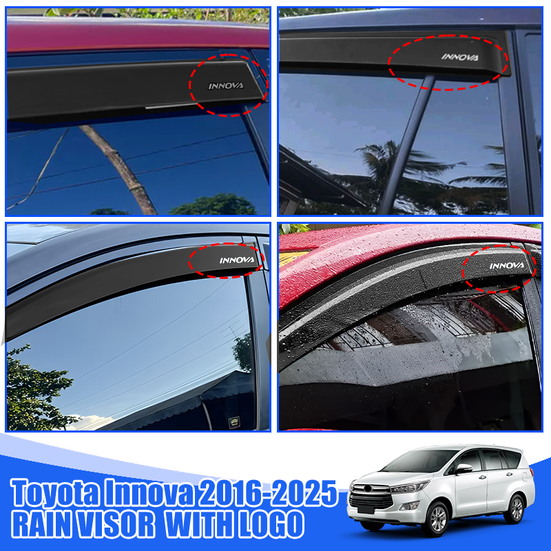 TOYOTA INNOVA 2009 - 2025 RAIN VISOR INNOVA LOGO Window Visor Door ...