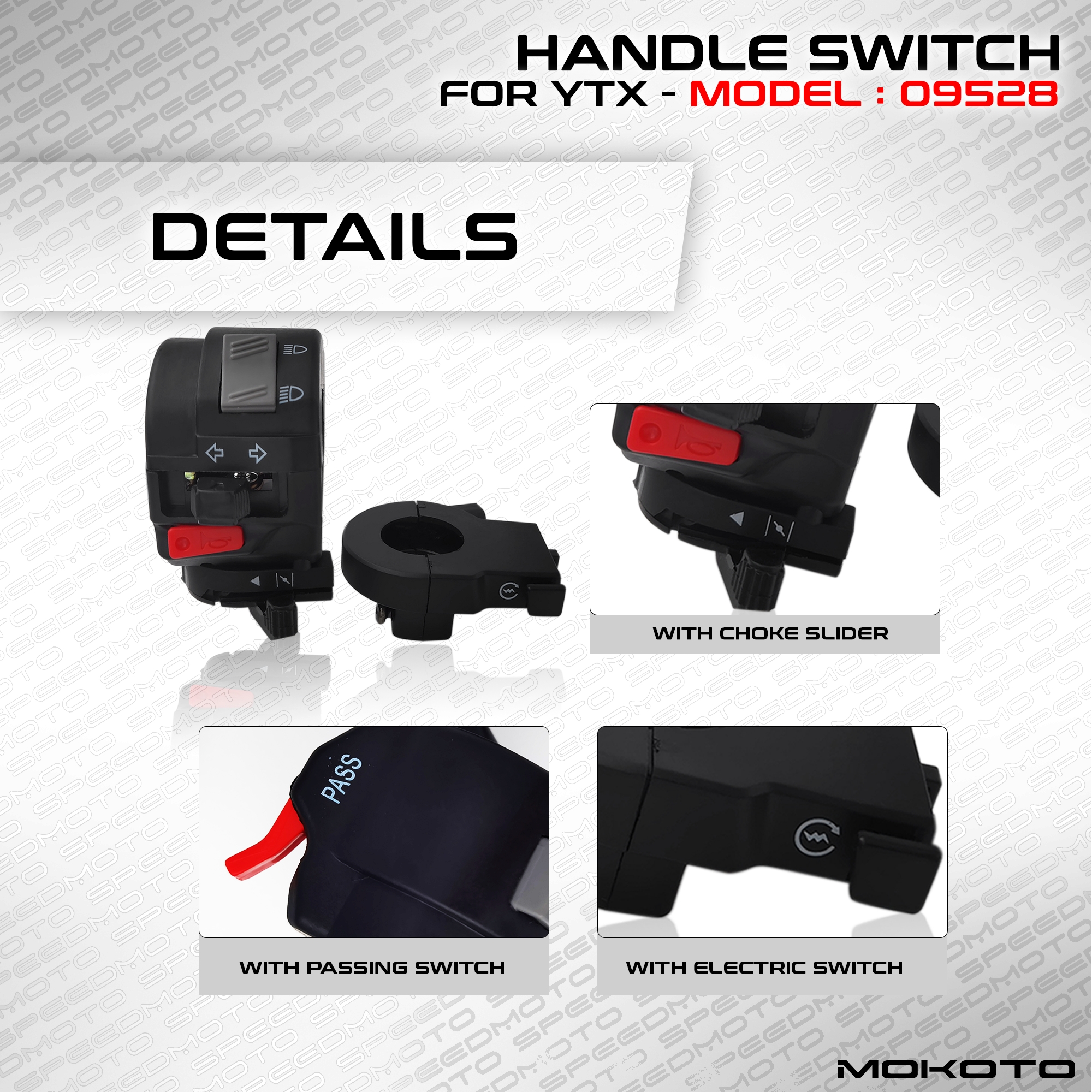 YAMAHA YTX HANDLE SWITCH SET W/ PASSING SWITCH MATTE BLACK LEFT AND ...