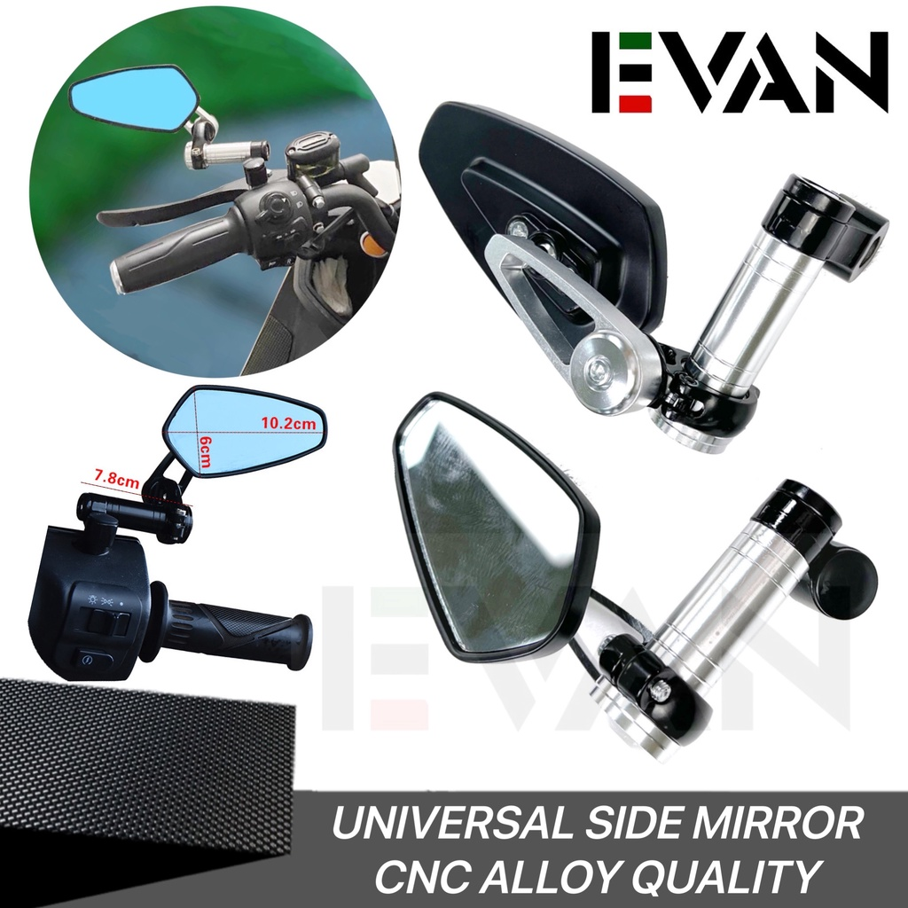 Universal Side Mirror 1 Pair with Bolts and Nuts For motorcycle ...