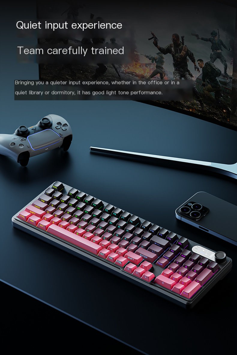 Zeus V102 RGB Mechanical Feel Keyboard 16M RGB Colors Silent Typing ...