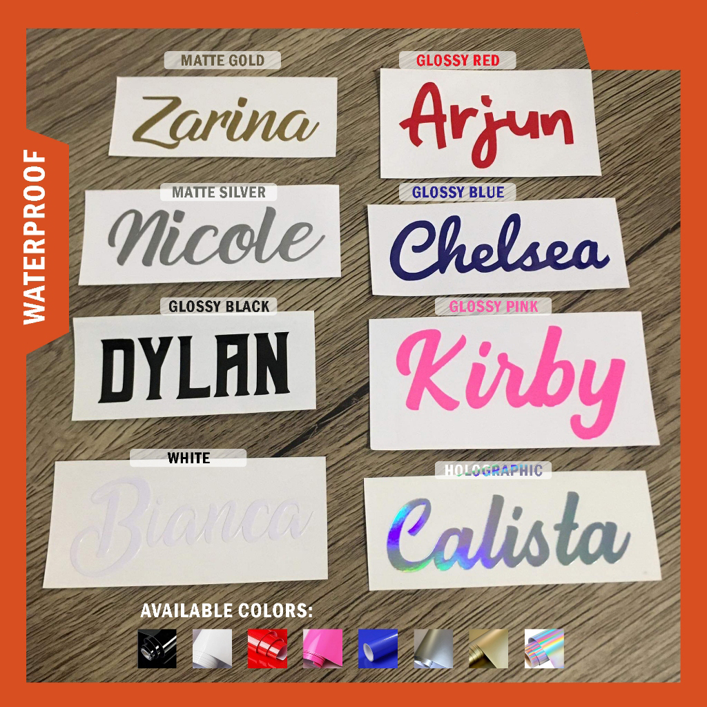 Customize Text Name Decal Stickers Waterproof for Motors, Tumbler ...
