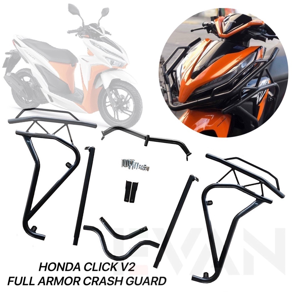 Honda Click v2 Full Armor Crash Guard Stainless Steel CNC Alloy Made in ...