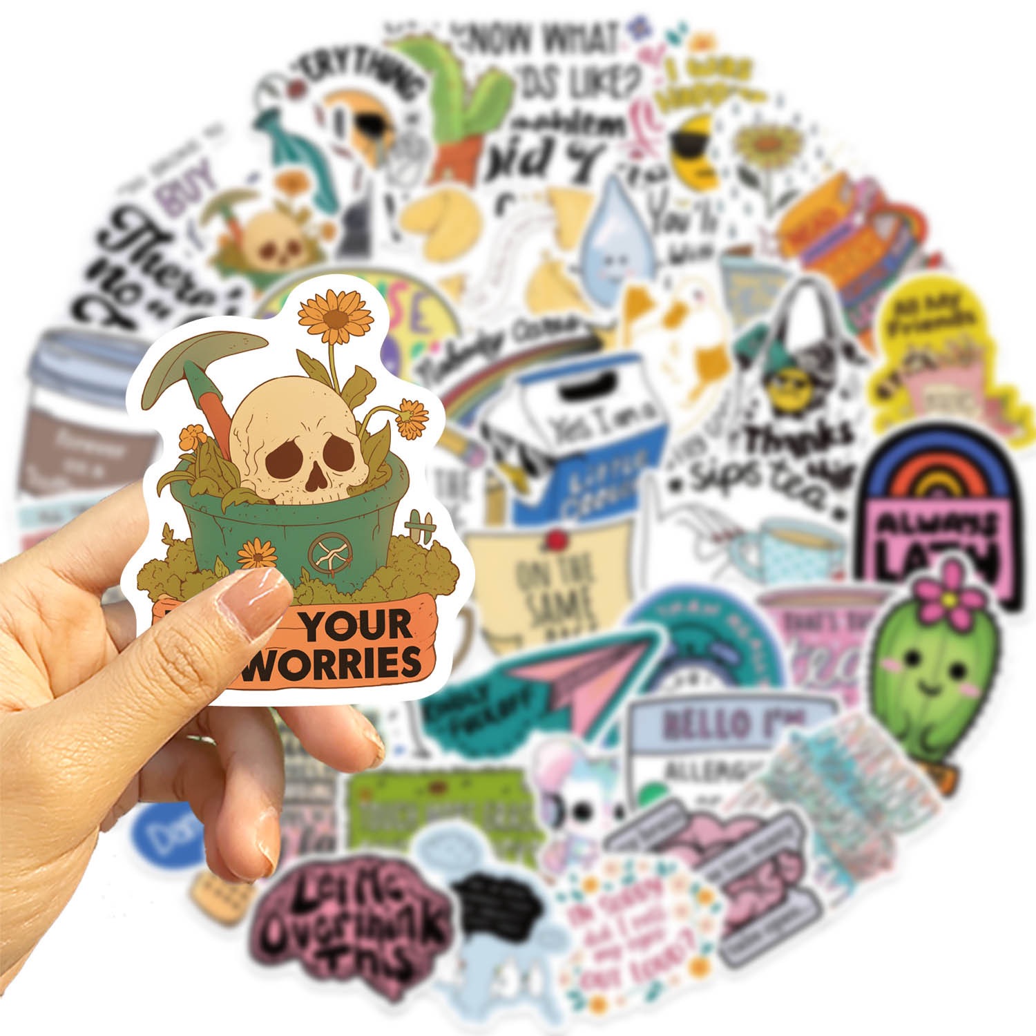50PCS Carton phrase Sarcastic Graffiti Stickers DIY laptop phone book ...