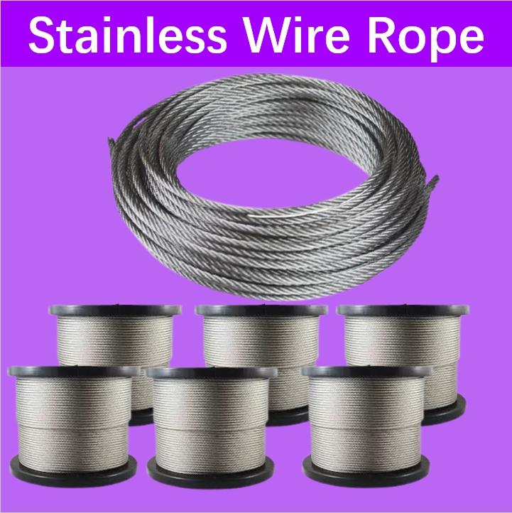 Mago 50-100 Meters 5mm Stainless Steel Wire Rope Grade 304 (Wire Type ...
