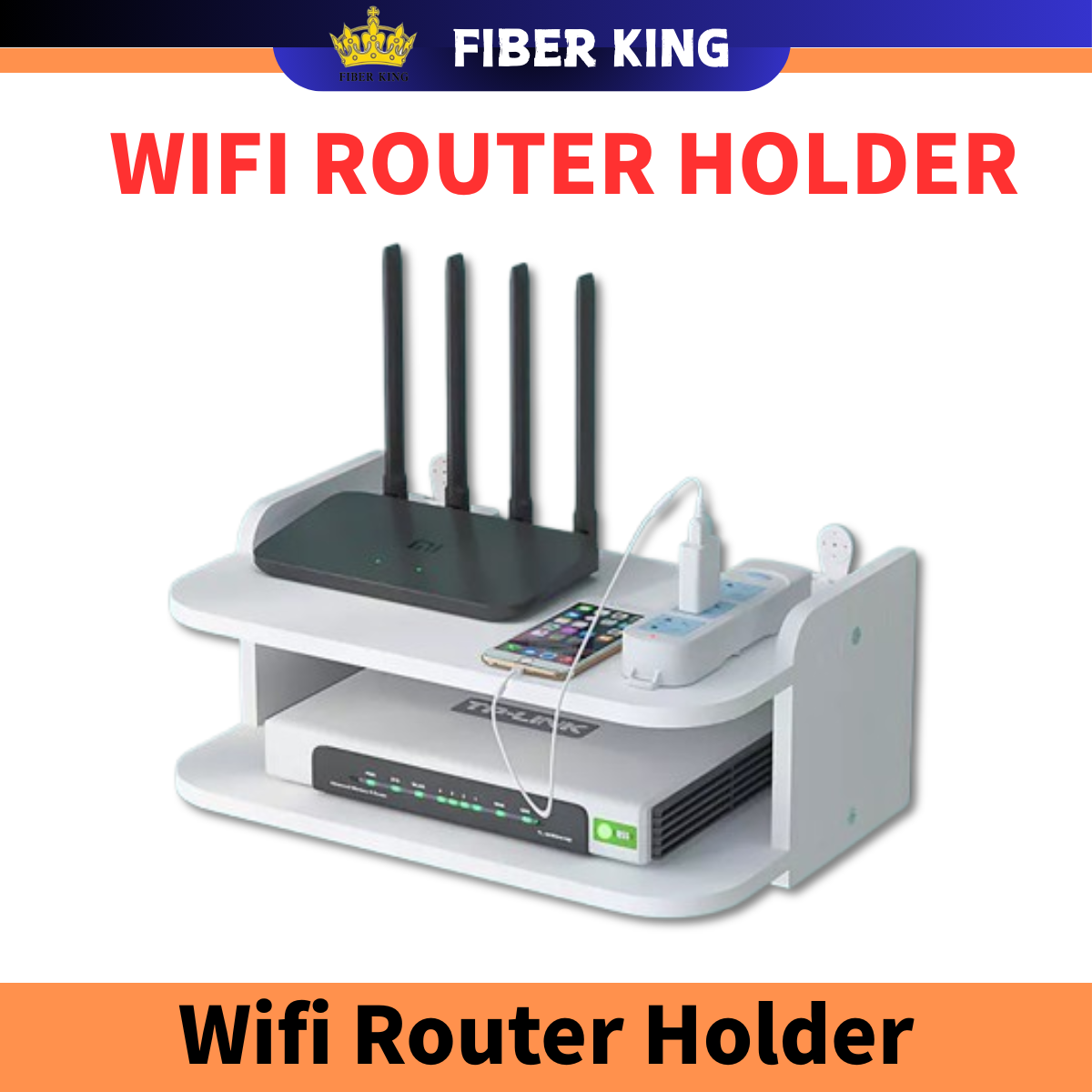 FIBERKING Wall Mount Shelf Bracket For WiFi Router TV BOX | Shopee Malaysia