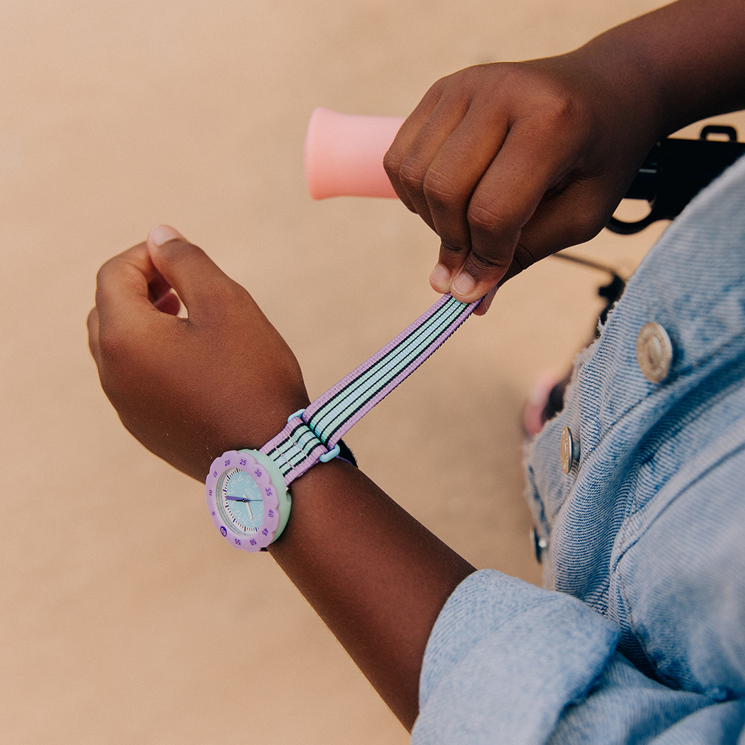 Flik Flak Loop in Blue FPSP074 Blue Fabric Strap Watch | Malaysia