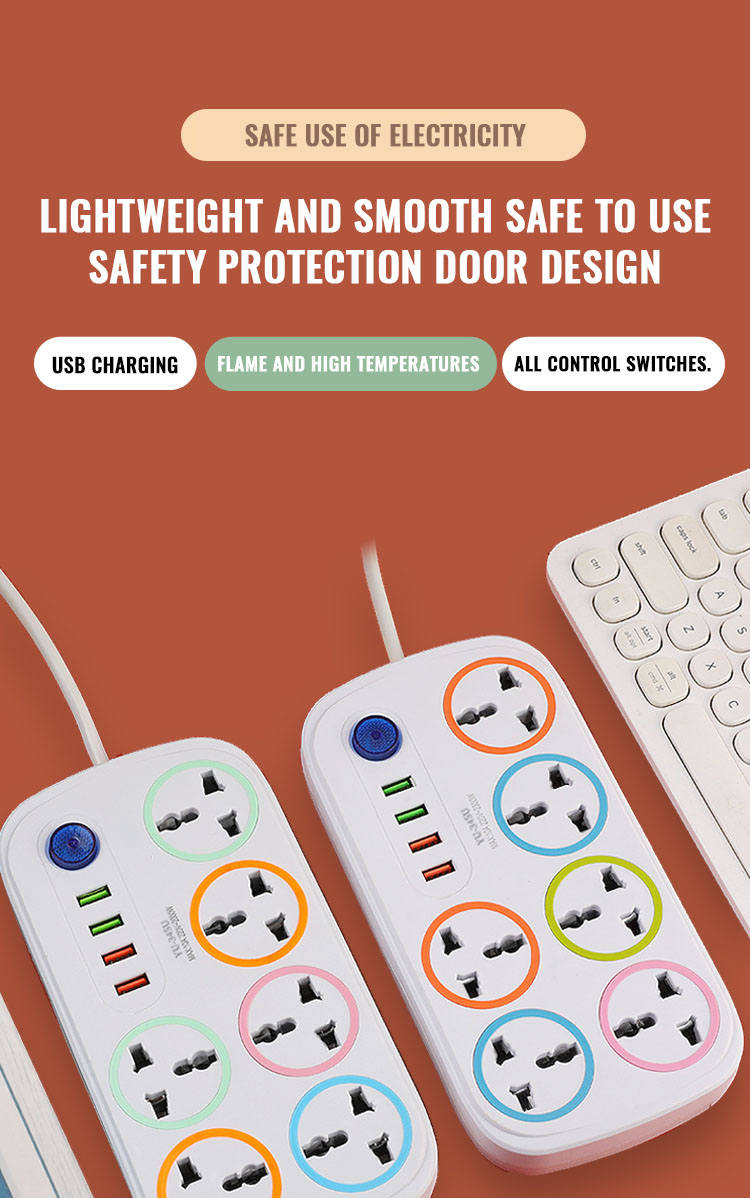Power Socket Extension Socket Cable Moveable Multi Function Socket With ...