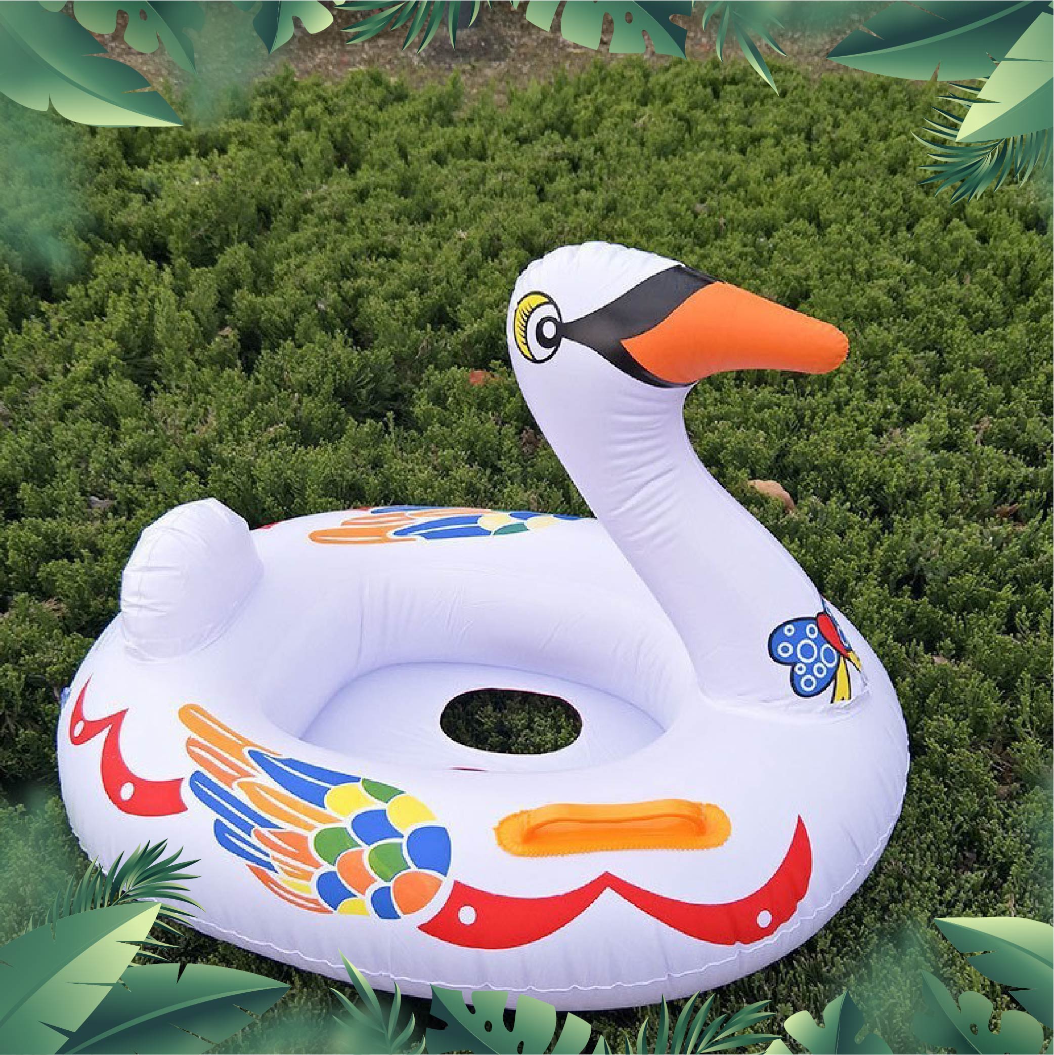 Inflatable Summer Swan Bird Floater With Handle For Kids | Shopee Malaysia