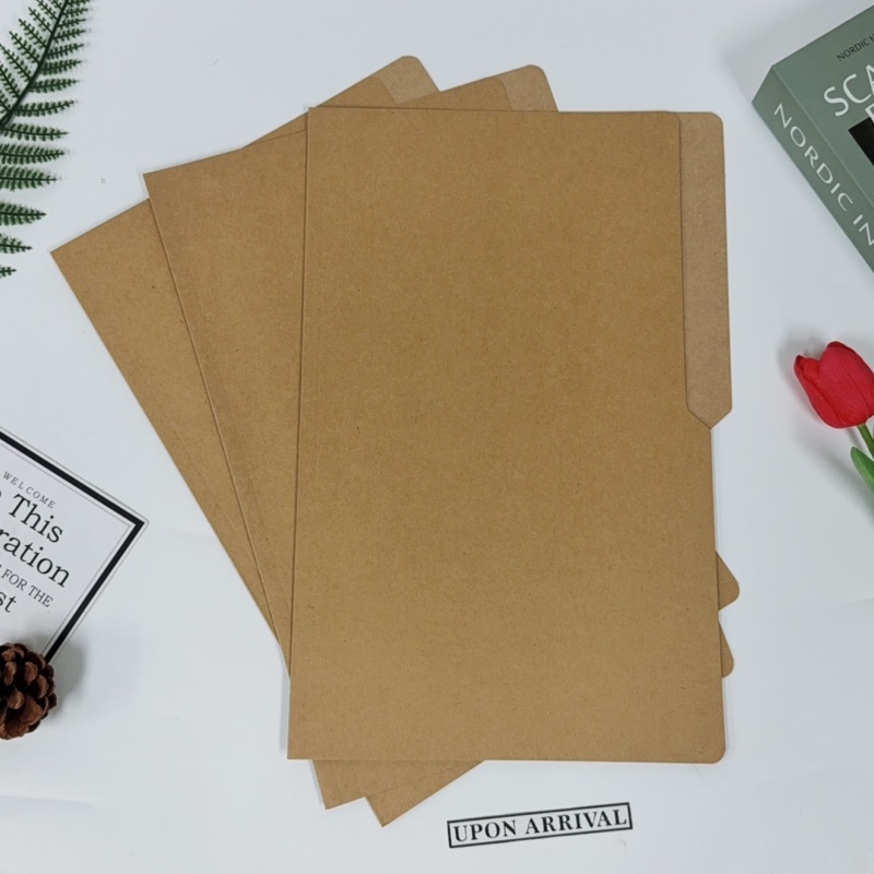 10pcs Brown Kraft Folder Thick 15pts File Document Folder Size Long ...