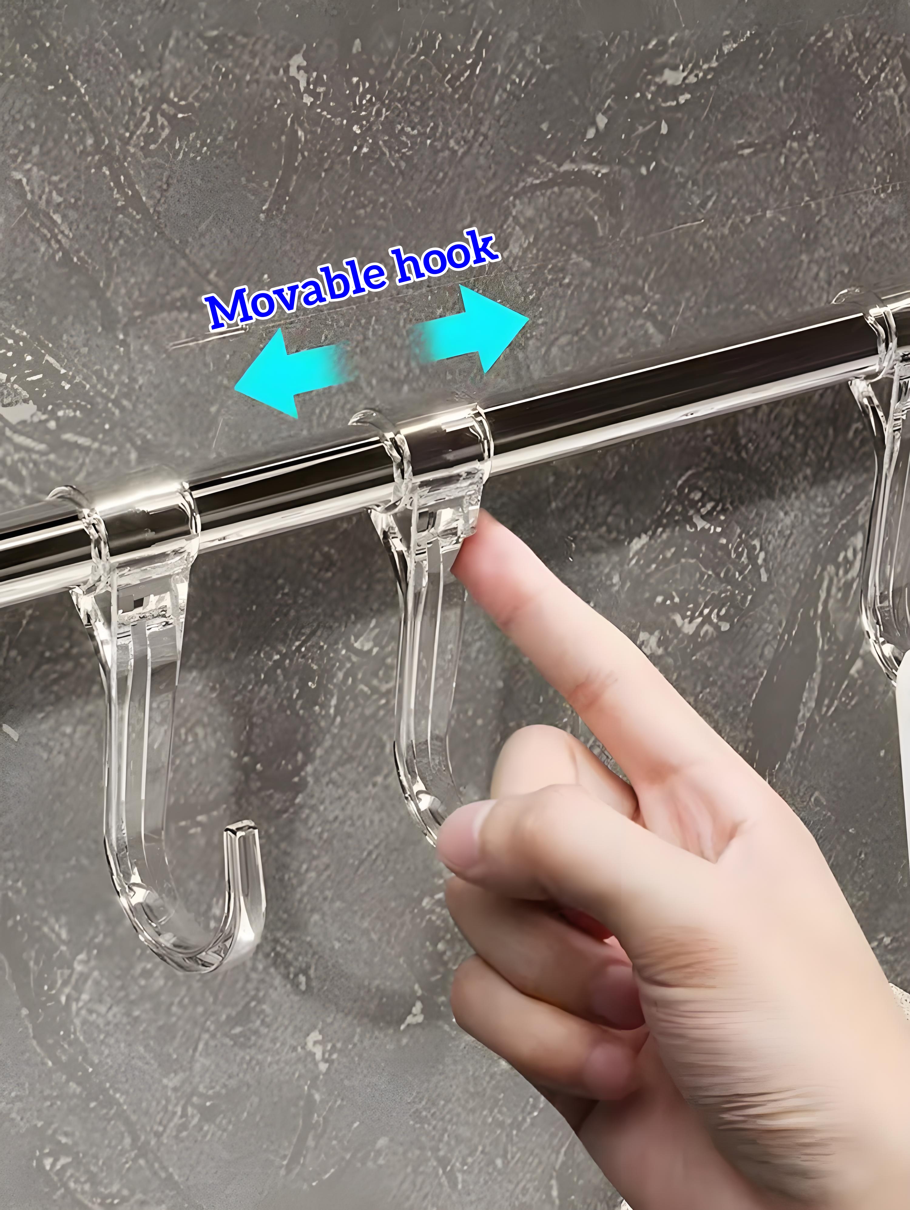 Adjustable Wall-Mounted Suction Cup Towel Rack Extendable Stainless ...