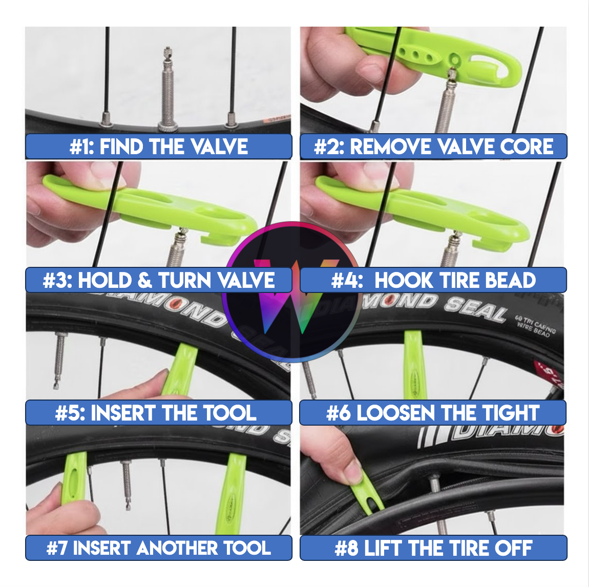 Pry Bar Lever Tool with Valve Core Easy MTB Tire Installation & Removal ...