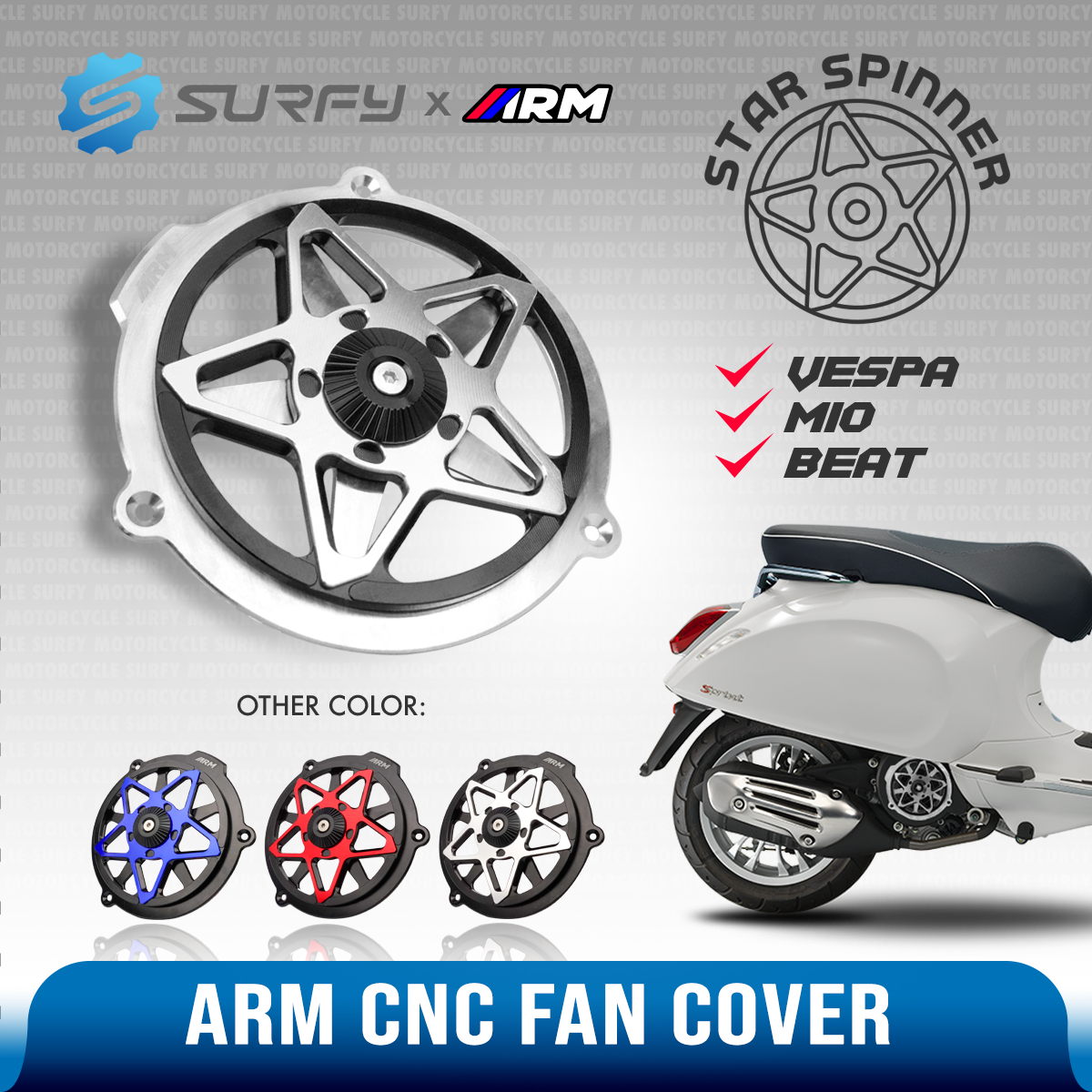 Arm Premium Radiator Fan Cover Full CNC 2-Color Spinner Design For ...