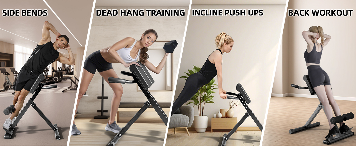 Roman Chair Hyperextension Bench Adjustable Back Extension Machine for ...