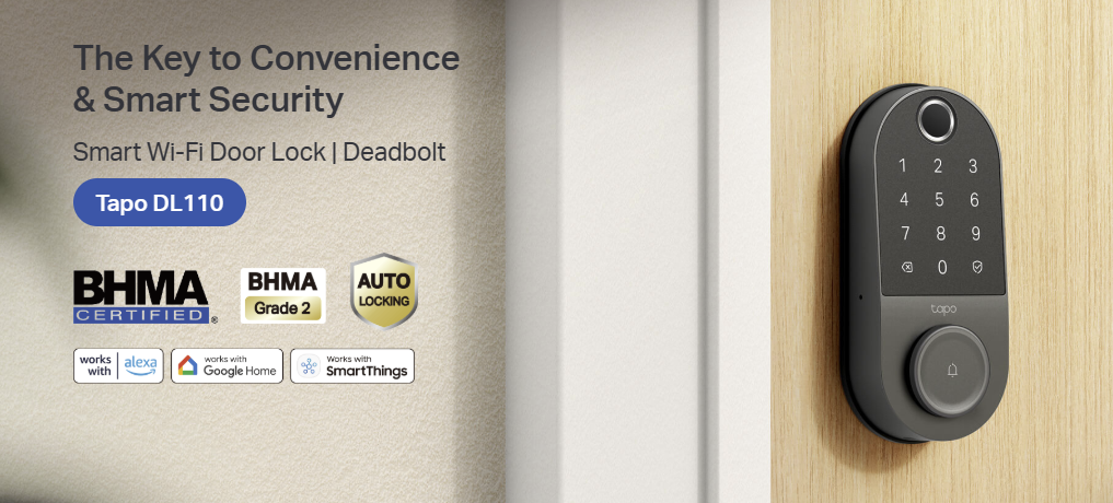 TP-Link Tapo DL110 Smart Wi-Fi Door Lock/Rapid Fingerprint Recognition ...