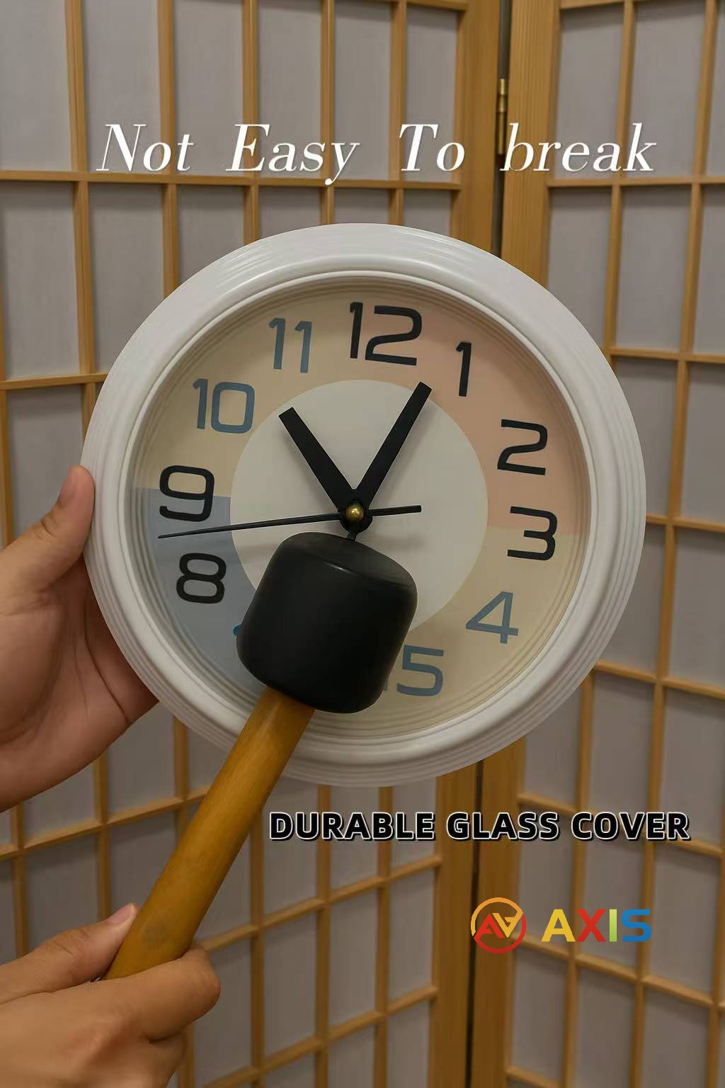 Clock Durable Glass Cover Modern Design Not easy to break Wall Clock ...