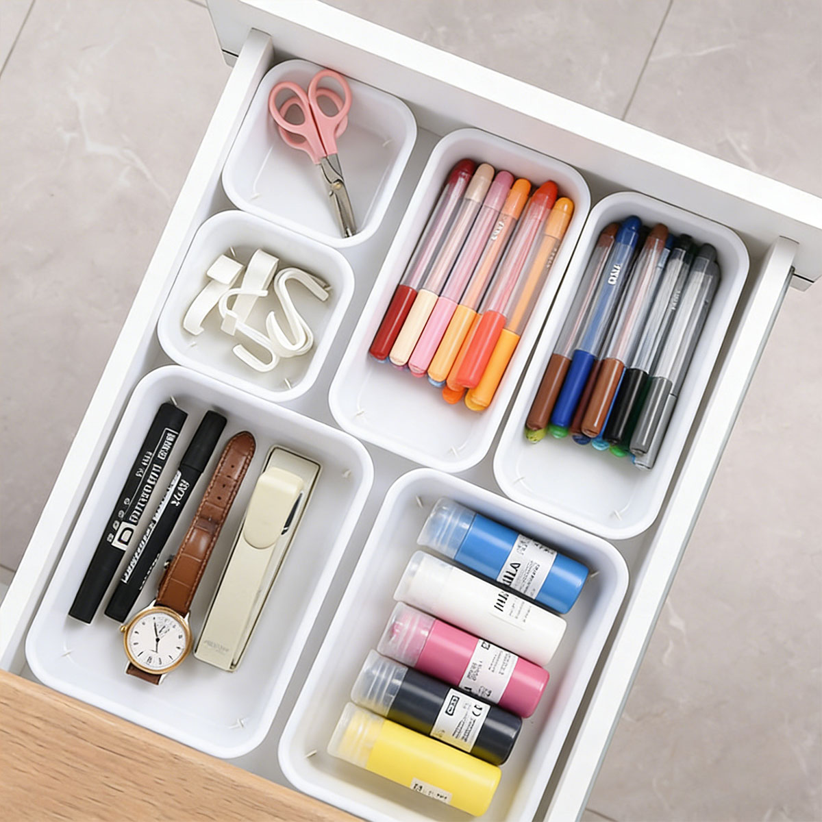8pcs/set Drawer Organizer Box Home Cosmetic Drawer Dormitory Basket ...
