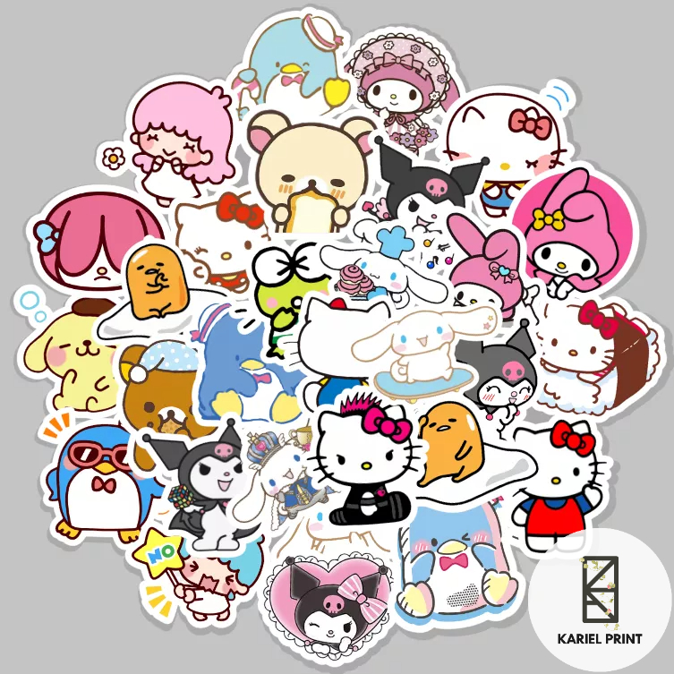 30pcs Sanrio Cartoon Character Graffiti Waterproof Laminated Sticker ...