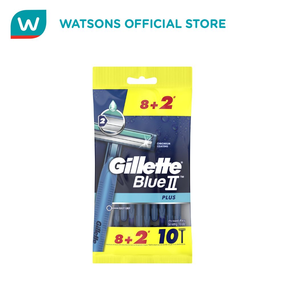 GILLETTE Disposable Razors Blue 2 Plus Multipack x 10 | Shopee Malaysia