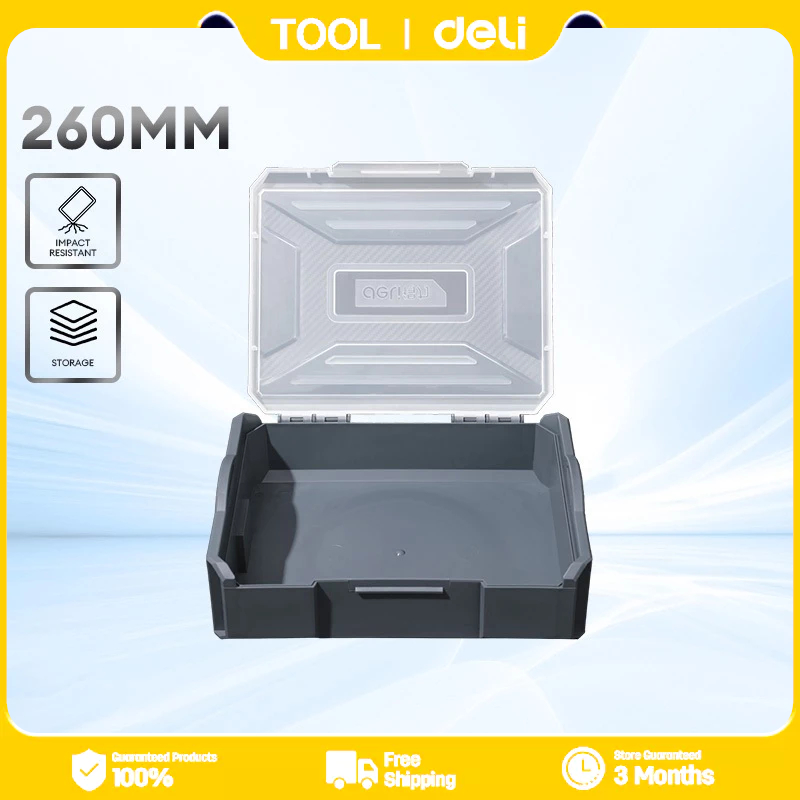 Deli Storage Box 230x180x60mm Have grids/No grid (Gray) | Shopee Malaysia