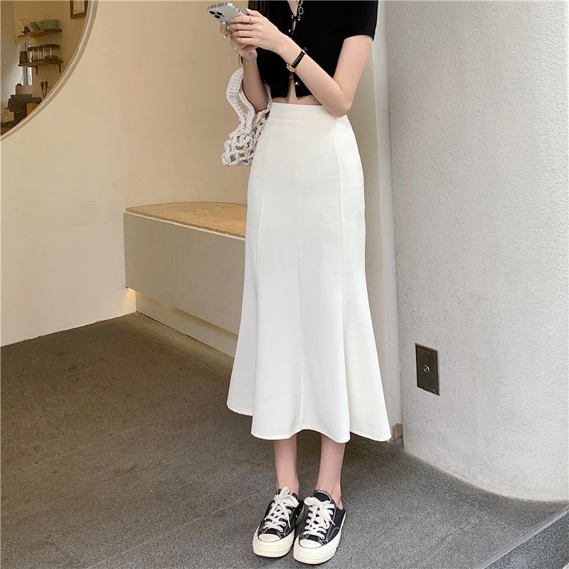 Trifecta black fishtail skirt