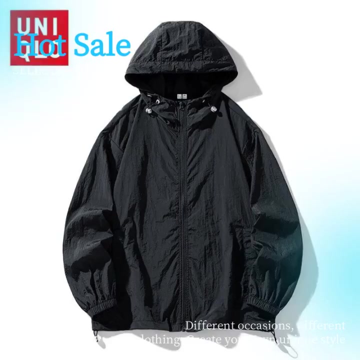Free Shipping: Uniqlo UPF50+ Lightweight Windbreaker with Hood - Summer Sun Protection Jacket — image 4