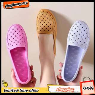Women Casual Boat Loafers Jelly Shoes rain boots waterproof Shallow ...