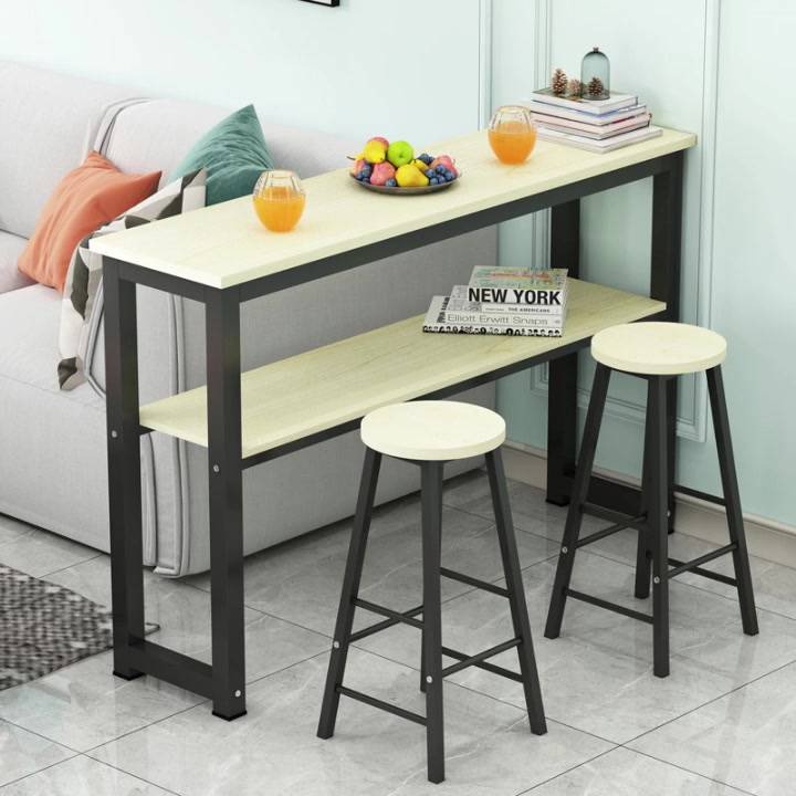 Double layer Wall bar home partition long high table rectangular simple ...