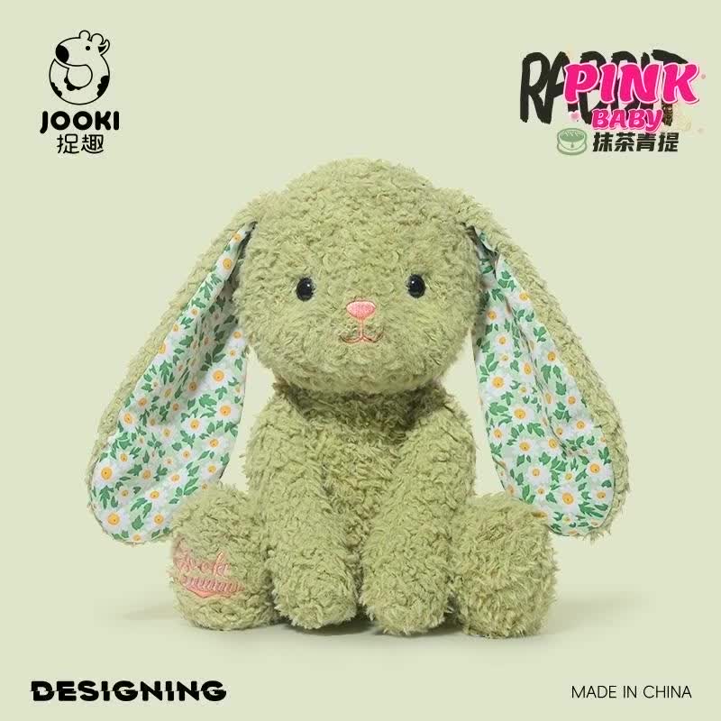 Matcha Green Rabbit Plush Doll Cute Flower Lop-eared Rabbit Doll Super ...