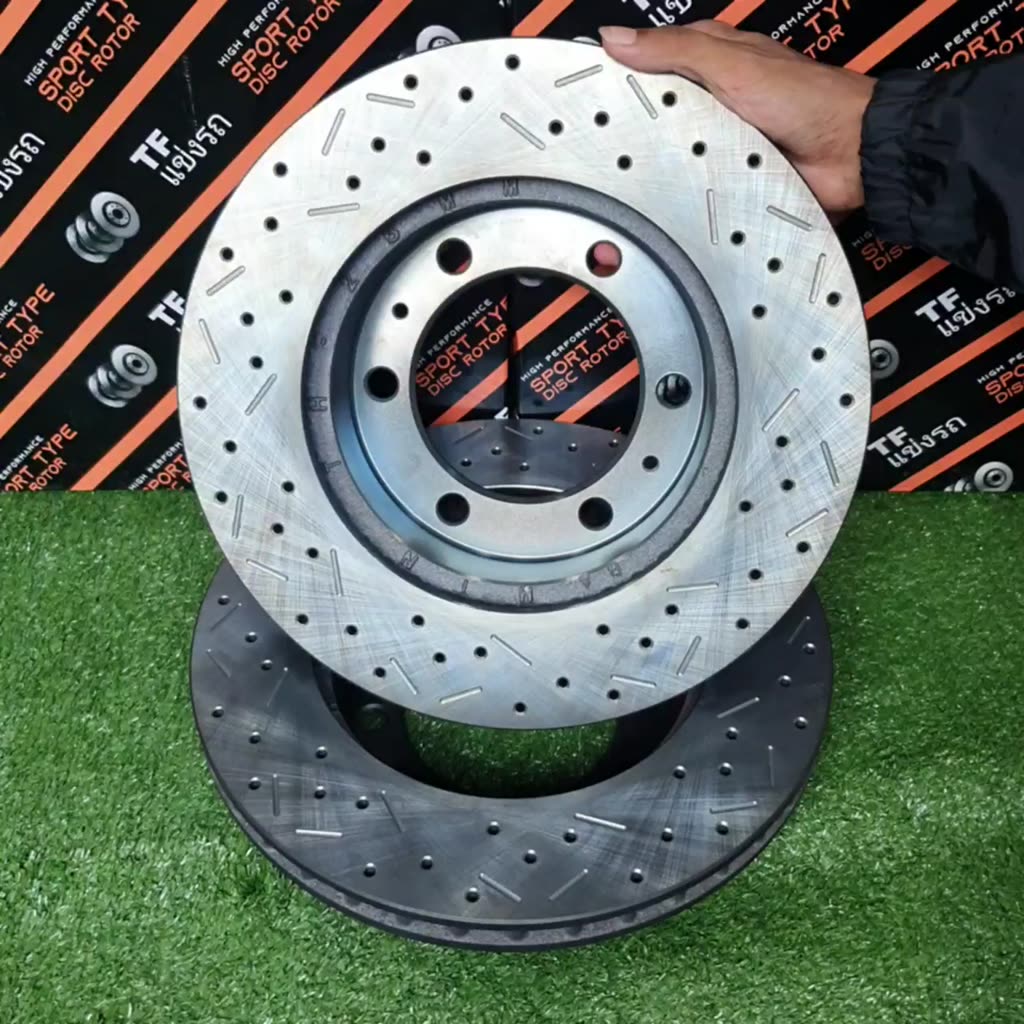 ORIGINAL TF THAILAND SLOTTED & DRILLED DISC ROTOR(FRONT)FOR TOYOTA ...