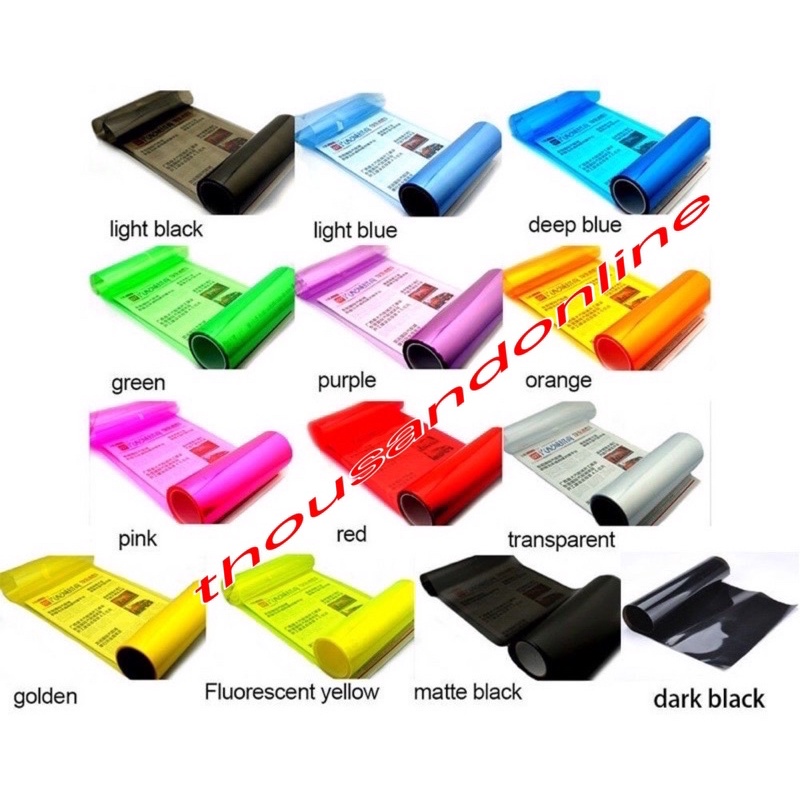 1 METER X 30CM CAR TINTED FILM HEADLAMP HEADLIGHT FOG LIGHT TAIL LIGHT
